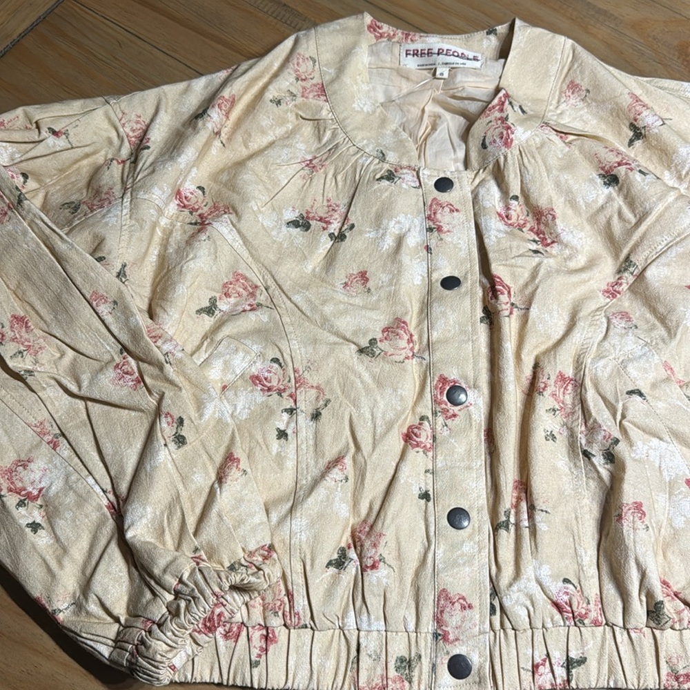 Free People Rory Floral Bomber Jacket - Picture 13 of 13